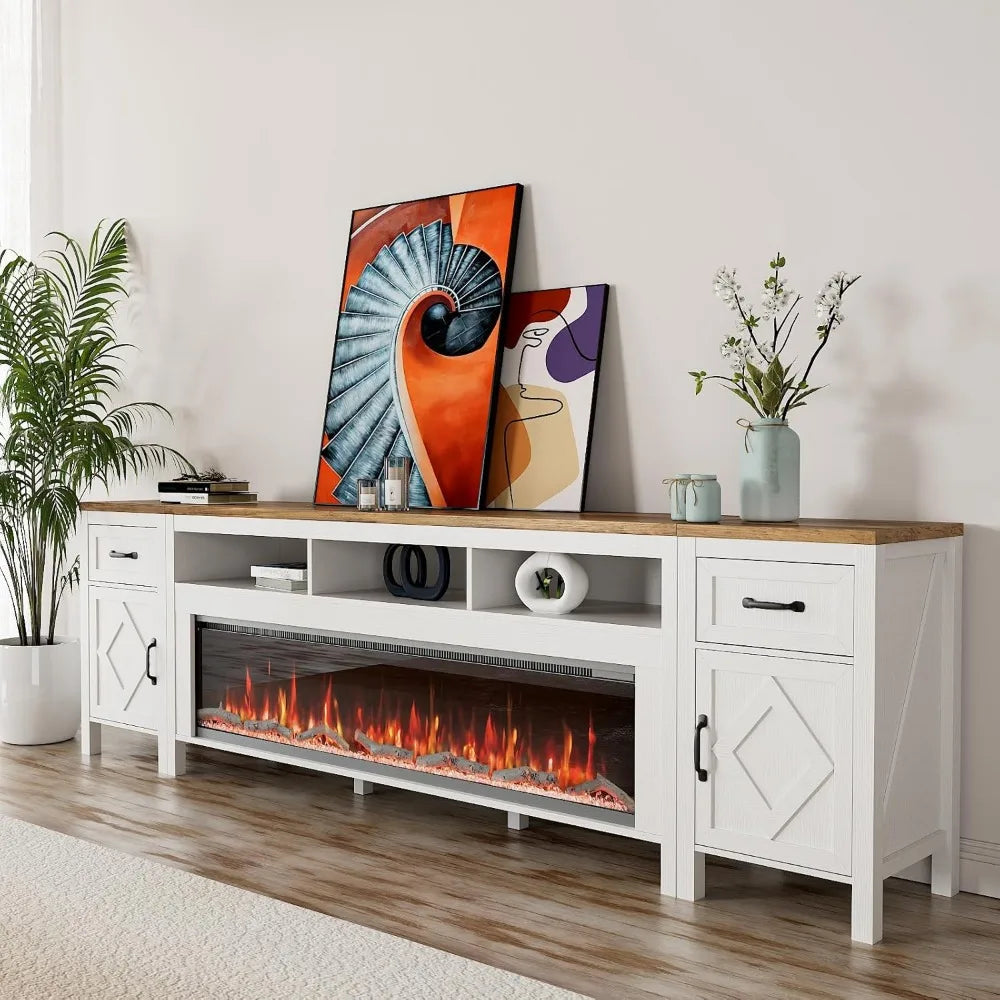 Tv Stand 98 Inch Fireplace TV