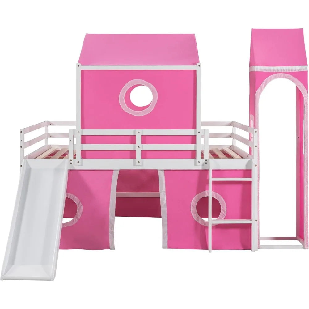 Full Loft Bed Frame W/Slide/Tent