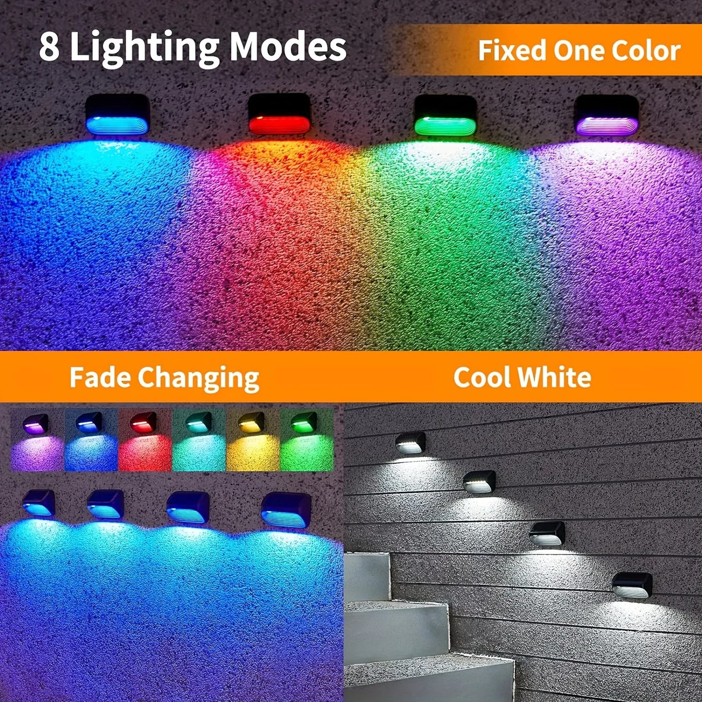 6/12 Pack Fence Lights Solar Powered