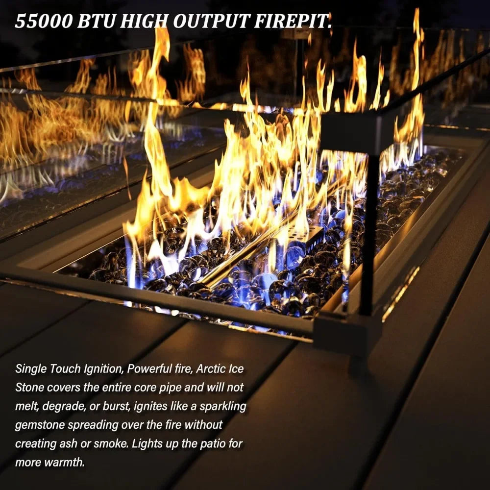 8-Piece Patio Furniture Set W/Fire Pit