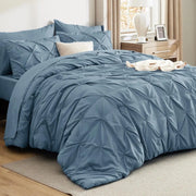 California King Comforter Set Mineral Blue Bed in a Bag California King 7 Pieces GentleSoft™