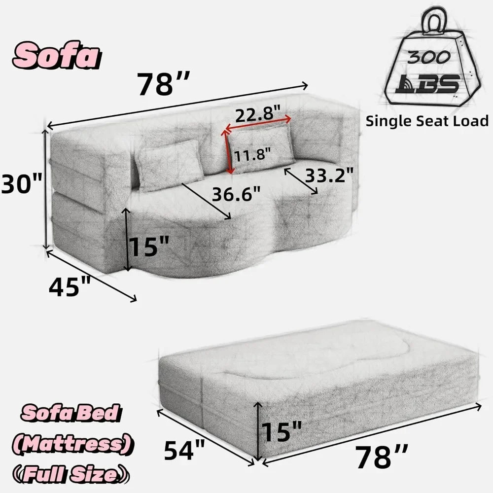 78" Convertible Folding Bed