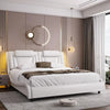LED Headboard & Wave-Like Curve Design and Solid Wooden Slats Support