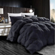 Luxurious All-Season Goose Down Feather Fiber Comforter California King Size Duvet Insert