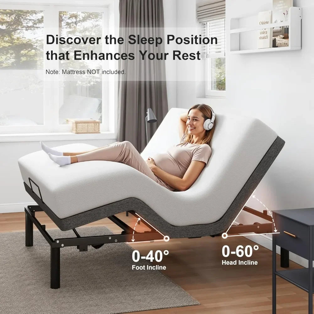Adjustable Bed Base, Wireless Remote