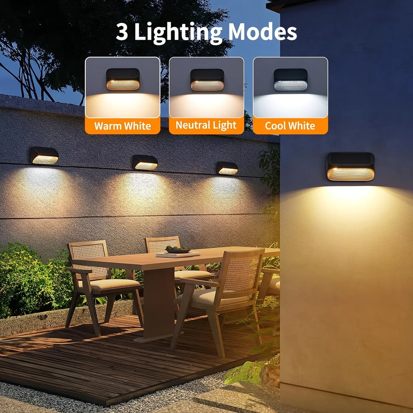 6/12 Pack Fence Lights Solar Powered