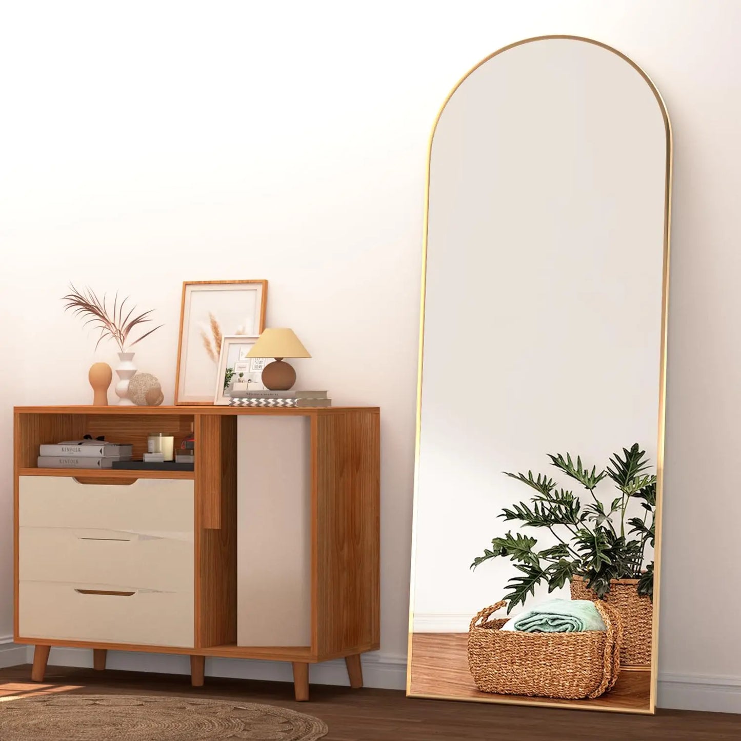 CASSILANDO Arched Full Length Mirror 64" x 21"