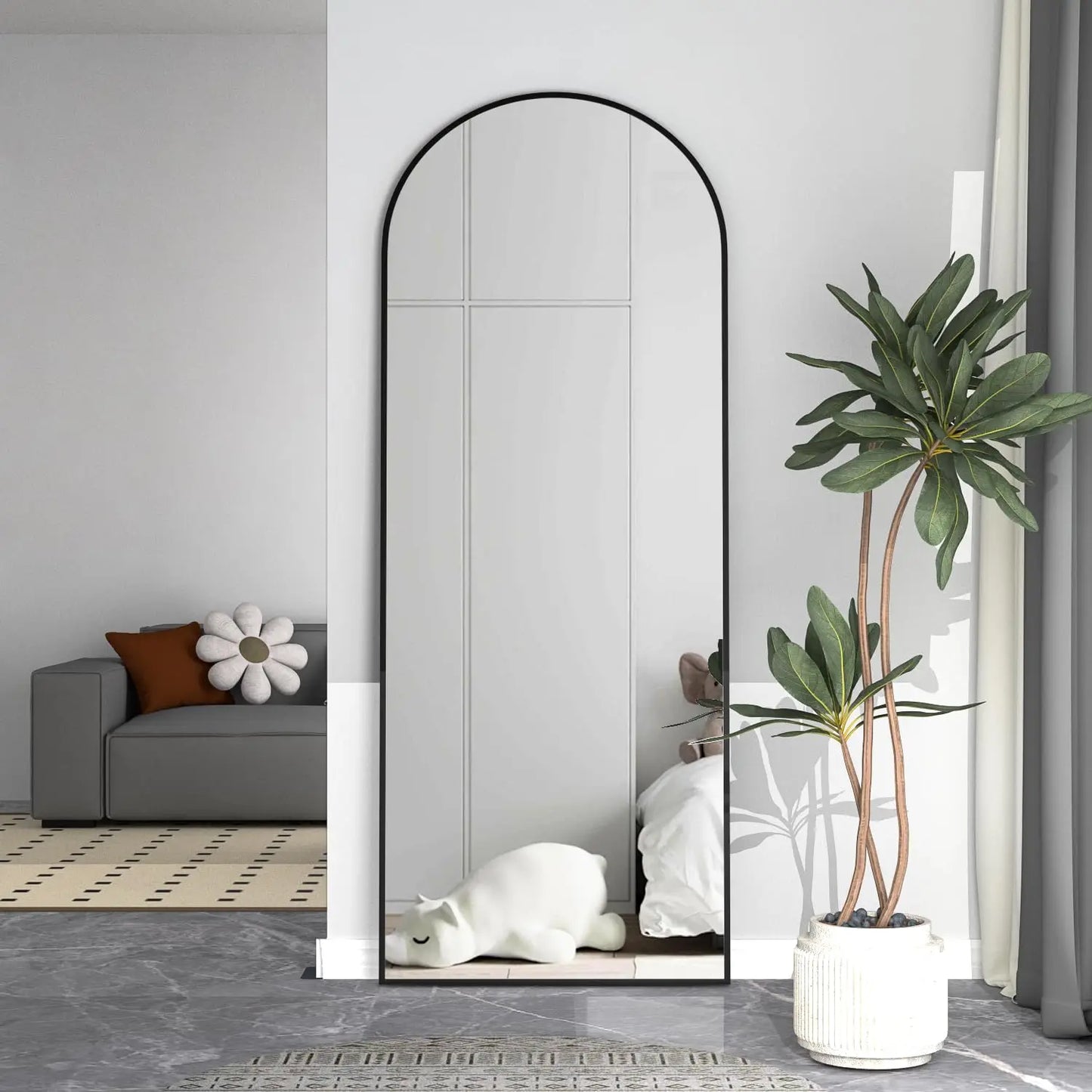 CASSILANDO Arched Full Length Mirror 64" x 21"