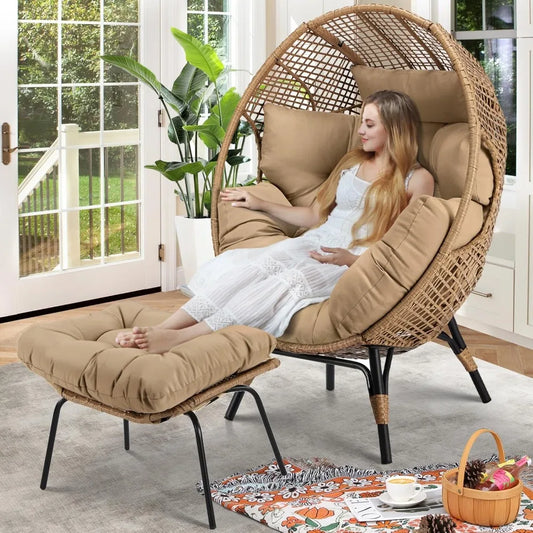 Egg Chair with Footrest Outdoor