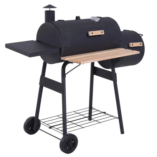 48" Steel Portable BBQ Grill/Offset Smoker Combo