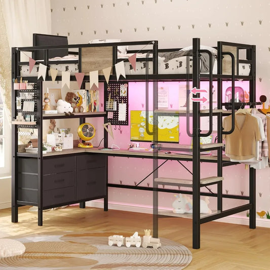 Loft Bed Twin Size, Desk Underneath