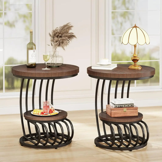 2 Tiers Side Table Set