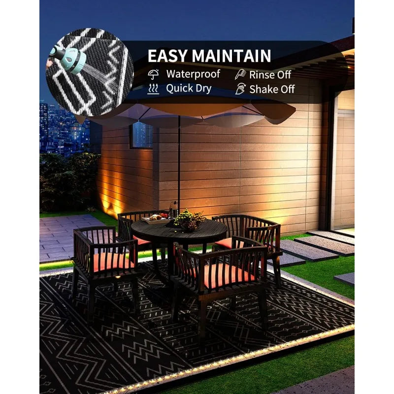 Outdoor Rug Carpet Waterproof 8x10 Ft