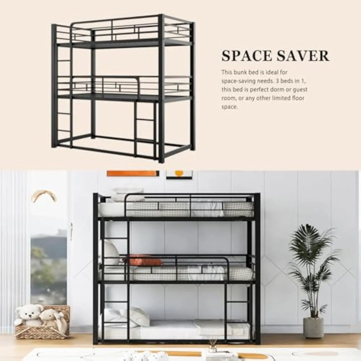 Triple Bunk Bed For Kids