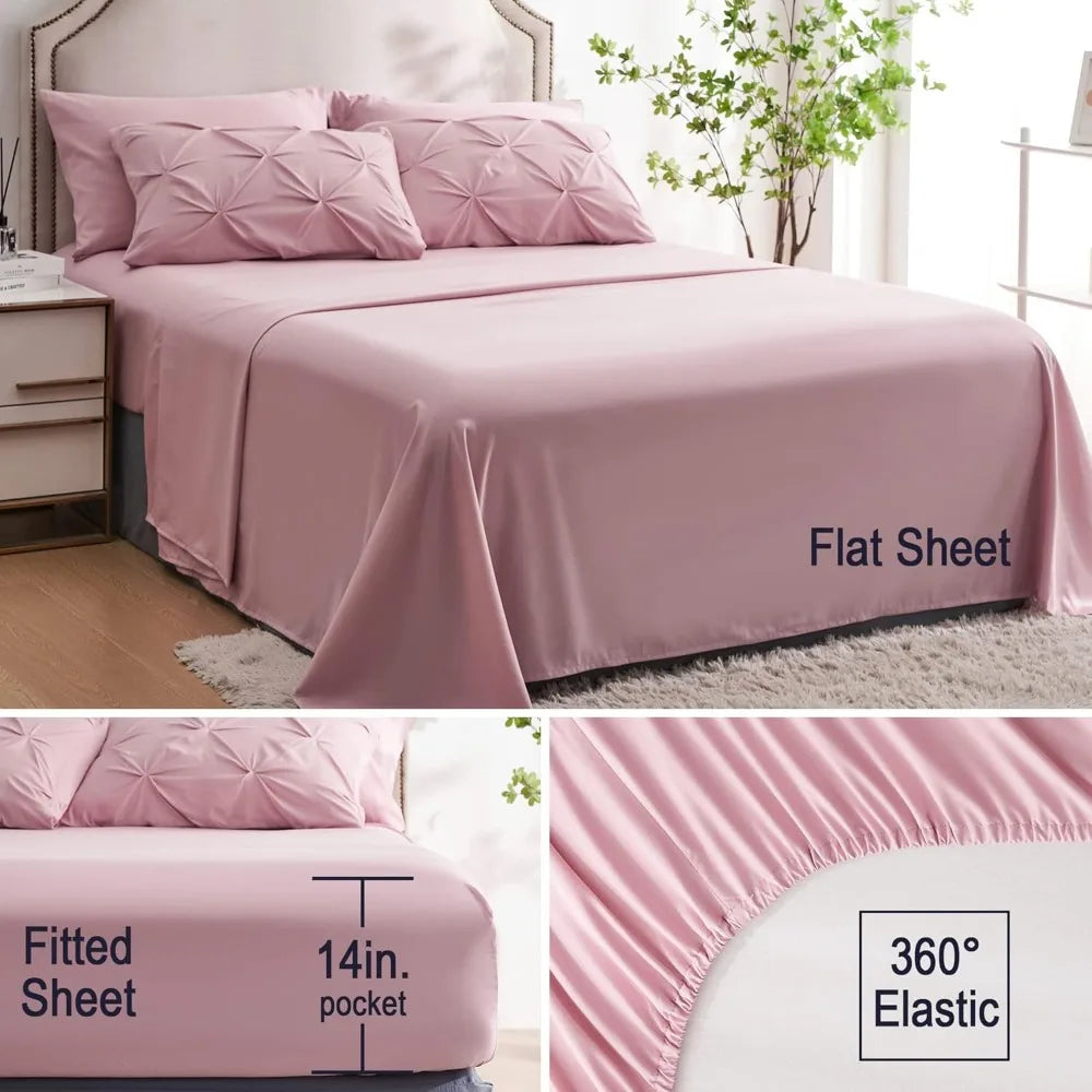 7pc Pink Queen Comforter Set