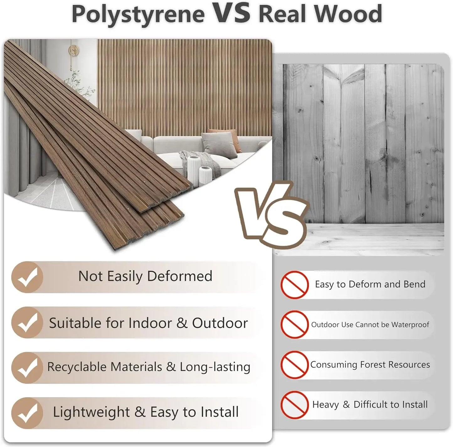 16 Pieces Textured Wood Grain Panels