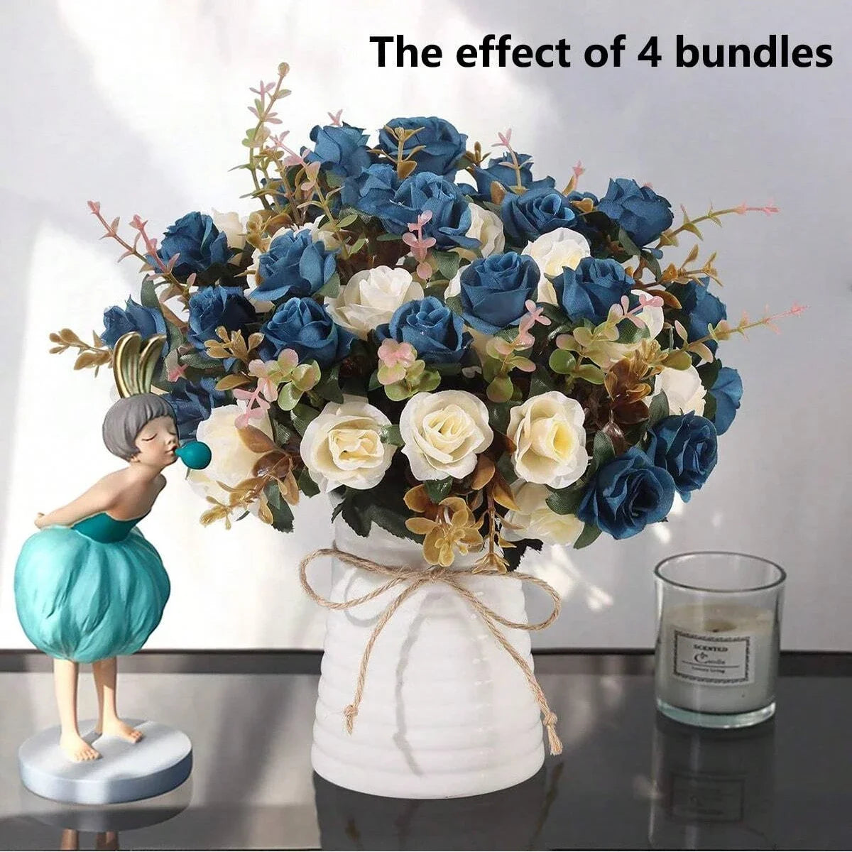 1pc Artificial Flower Rose Silk Bundle