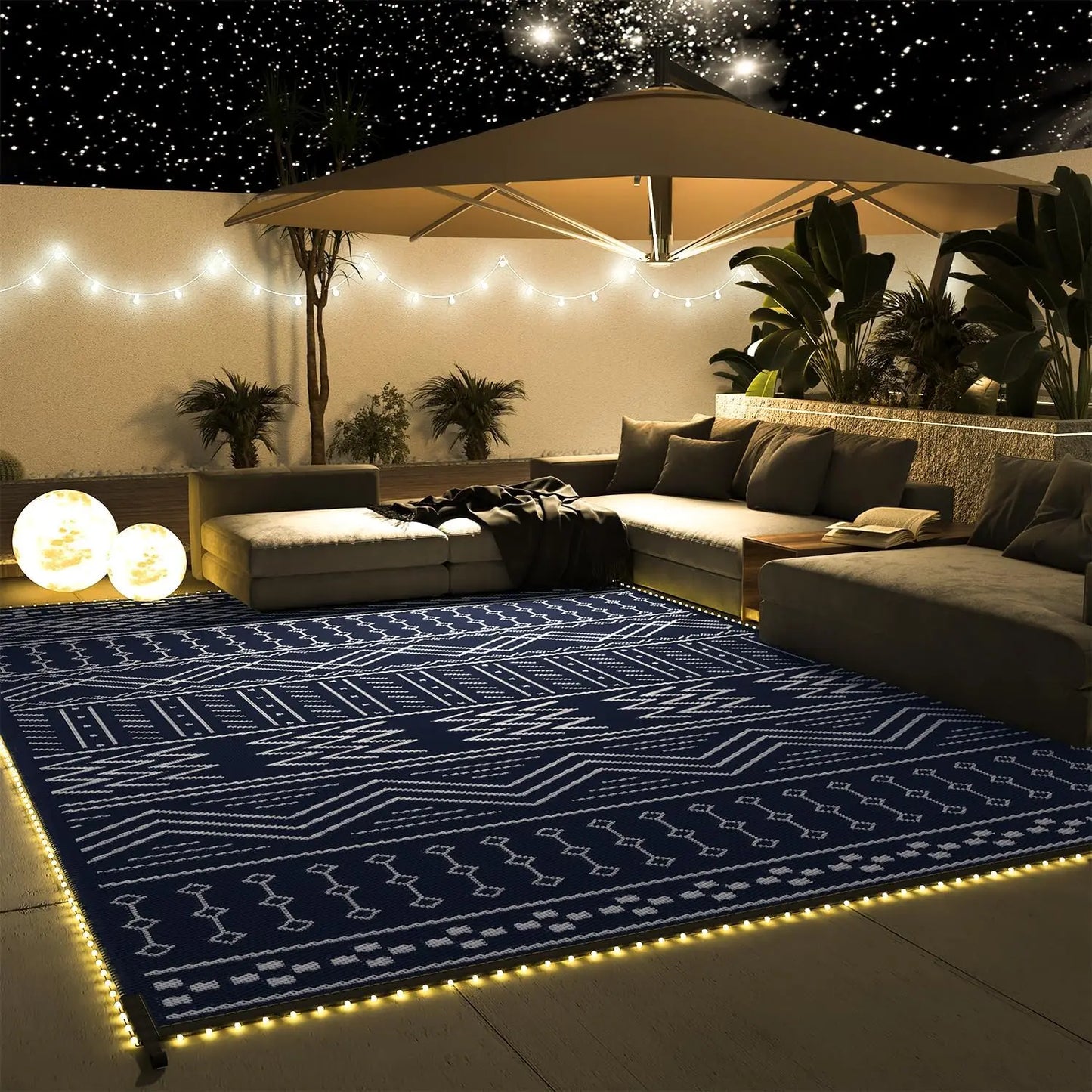 Outdoor Rug Carpet Waterproof 8x10 Ft