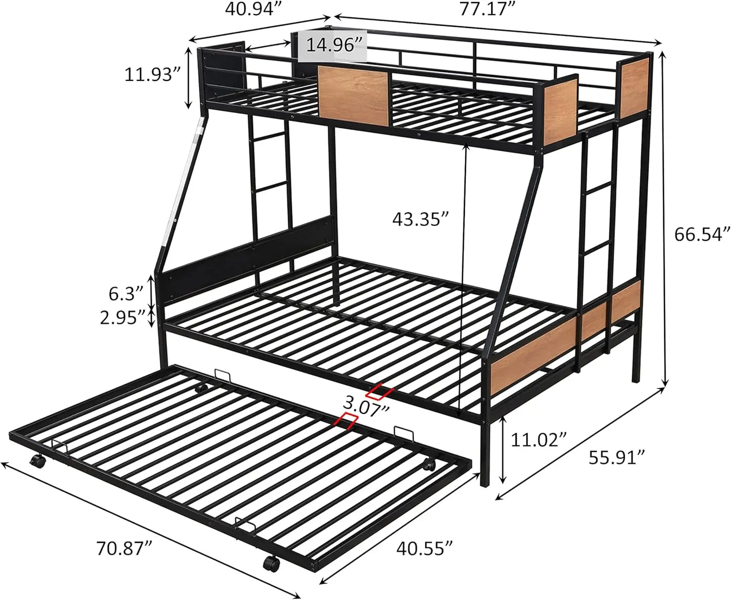 Twin Over Full Bunk Beds With Trundle