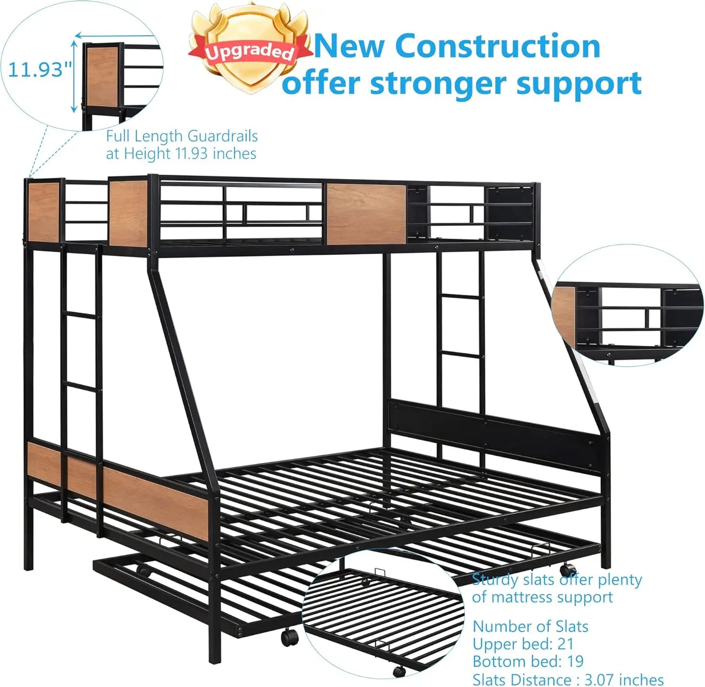 Twin Over Full Bunk Beds With Trundle