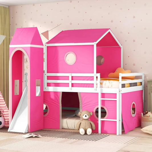 Full Loft Bed Frame W/Slide/Tent