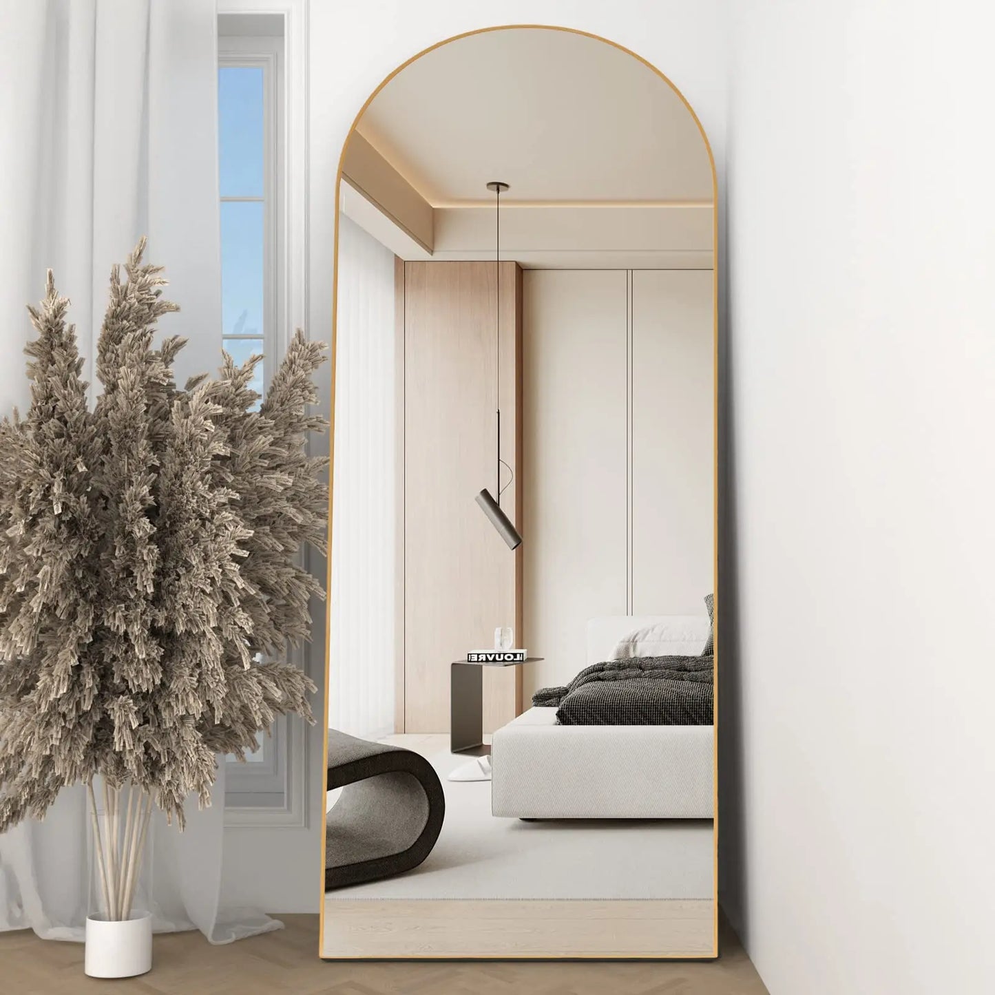 CASSILANDO Arched Full Length Mirror 64" x 21"