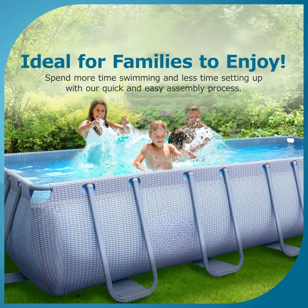 Rectangle Steel Frame Above Ground Swimming Pool