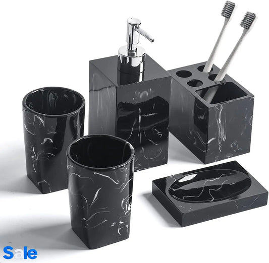 5-Piece Bathroom Counter Top Accessory Set