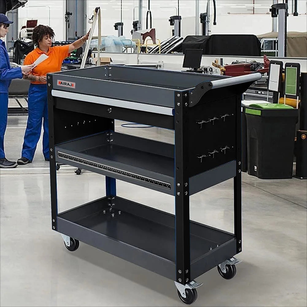 3 Tier Rolling Tool Cart On Wheels